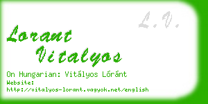 lorant vitalyos business card